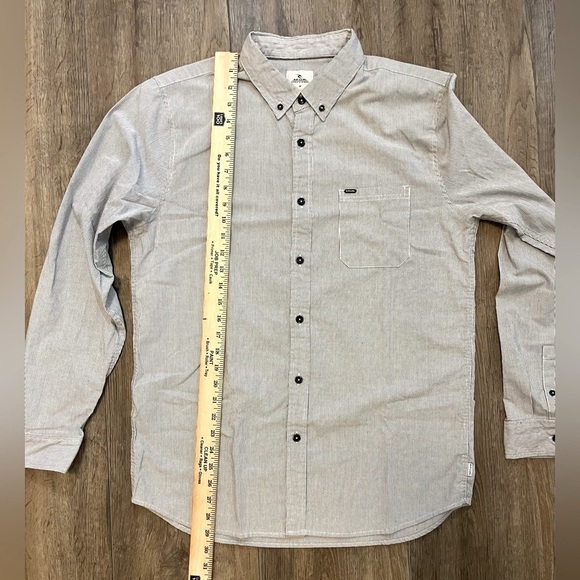 Rip Curl Surf‎ Long Sleeve Shirt Mens M Medium Button Up Down Striped Pinstripes - Picture 4 of 9